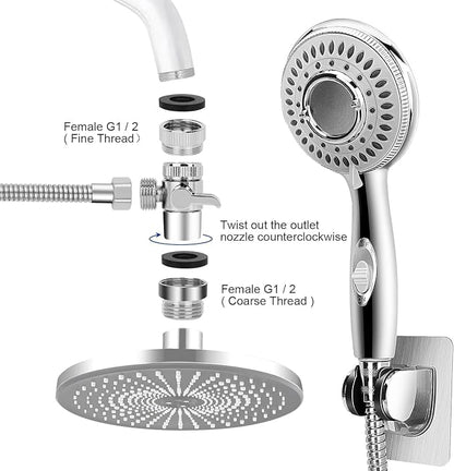 Shower Head Sink - Faucet Bathtub, Hose Sprayer Attachment with 9 Adapters | 79" Hose for Hair Washing, Pet Dog Rinse & Baby Bath, ON/OFF Extension for Tub Faucet, Utility Sink, Laundryroom, Garden