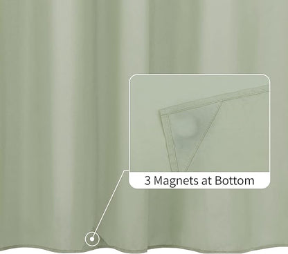ALYVIA SPRING Waterproof Fabric Shower Curtain or Liner Sage Green, 72x72 | 3 Magnets, Soft Cloth & Hotel Quality, Machine Washable, Light-Weight, Standard Size