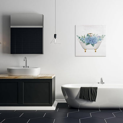 Stupell Industries Chic Bathtub Hydrangea Blossoms Canvas Wall Art, Design by Lil' Rue | Stupell Industries | 24 x 24 Inches, Easy to Hang and Sturdy, Made in USA, by Lil' Rue