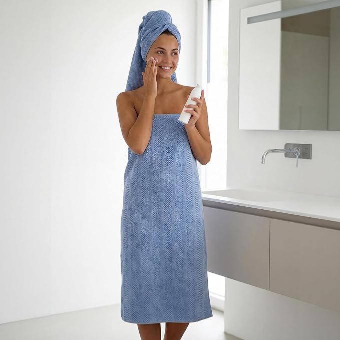 ecolook Microfiber Bath Towels Set of 4, 31 x 63 Inch Extra Large Bath Towel Set, Super Soft & Highly Absorbent, Quick Dry Lightweight Towels for Bathroom, Gym, Spa, Pool & Travel, Navy Blue