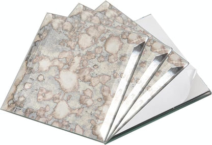 Peel and Stick 3 Inch Antique Mirror Backsplash, Square Tile for Kitchen Bathroom (32 Sheets, 2 SQ.FT.)