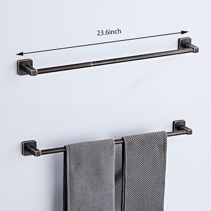 Bathroom Hardware Set 4 Pieces,Oil Rubbed Bronze Bathroom Accessories Set Stainless Steel Wall Mounted, Hand Towel Bar, Towel Ring, Robe Towel Hooks,Toilet Paper Holder,Towel Bar Set, 23.6 Inch