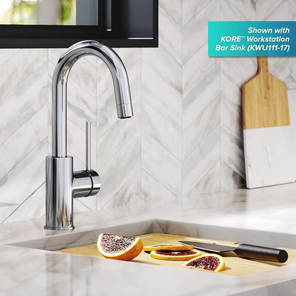 KRAUS Oletto Single Handle Kitchen Bar Faucet in Chrome Finish, KPF-2600CH