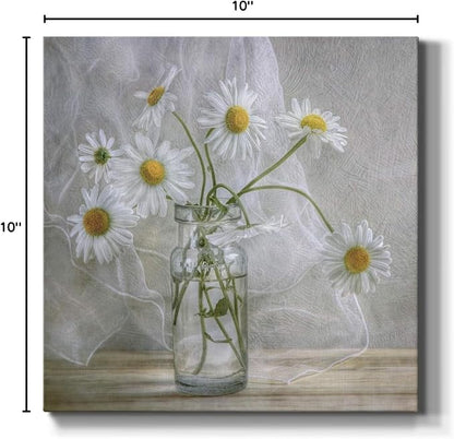 Renditions Gallery Daisies Wall Art, Premium Gallery Wrapped Canvas Decor, Ready to Hang, 10 in H x 10 in W, Made in America Print