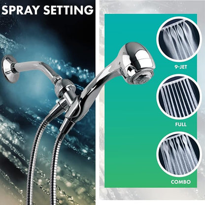 Earth Showerhead - Niagara Conservation | Energy & Water Saving Handheld Showerhead (1.75 GPM) High-Efficiency 3-Spray Chrome Fixed Hand Shower Head (N2947CH)