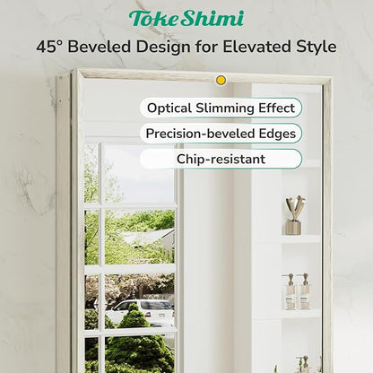 14 x 18 Medicine Cabinet for Bathroom, Assembly Required, Brushed Nickel Medicine Cabinet with Mirror, Stepless Adjustable Shelves, Tempered Glass, Beveled Aluminum Frame
