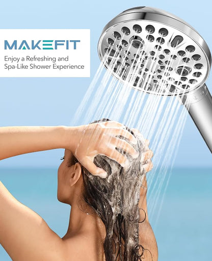 MakeFit Filtered Shower Head with Handheld-10 Modes High Pressure Showerhead with Built-in Power Wash,Long 71-inch Hose & Adjustable Bracket, Water Softener Filter Beads for Hard Water-Remove Chlorine