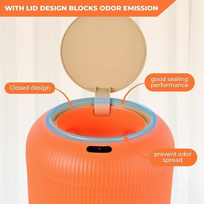 Pukomc Smart Sensor Wastebasket, Convenient and Hygienic Easy to Use | Technology Sensor Waterproof Wastebasket Plastic Trash Can for Kitchen, Bathroom, Bedroom, Living Room, Office and Outdoor