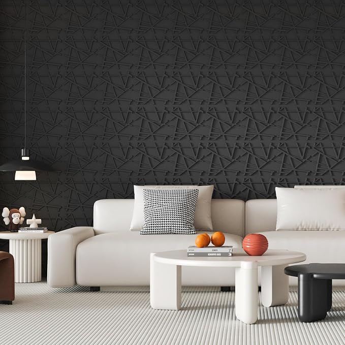 Art3d 20 Pack Decorative 3D Wall Panels, 19 Sq.Feet PVC Interior Wall Décor, 11.8"x11.8", Black