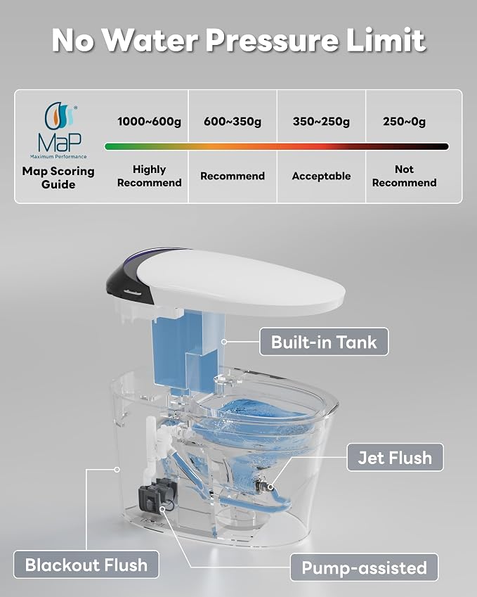 CANEST FC-001PRO Smart Toilet with Foam Shield, Toilet with Bidet Built in | Artistic Bidet Toilet with Powerful Flush, Auto Open/Close Lid, Advanced Hygiene System, ADA Comfort Height, Moving Dryer