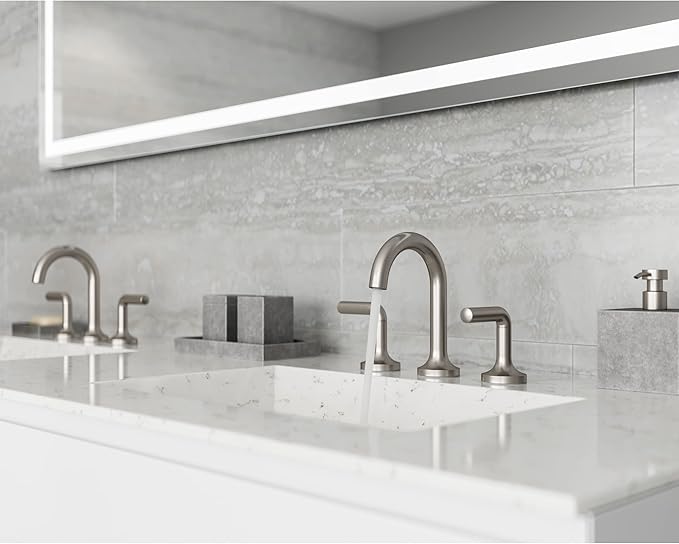 Pfister Zeelan Bathroom Sink Faucet, 8-Inch Widespread, 2-Handle, 3-Hole, NSF Certified, Spot Defense Brushed Nickel Finish, LF049ZLGS