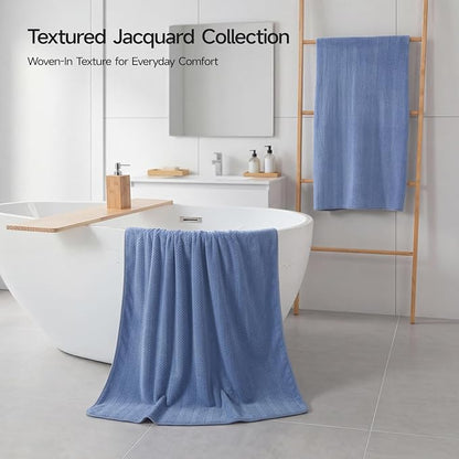 ecolook Microfiber Bath Towels Set of 2, 31 x 63 Inch Extra Large Bath Towel Set, Super Soft & Highly Absorbent, Quick Dry Lightweight Towels for Bathroom, Gym, Spa, Pool & Travel, Navy Blue