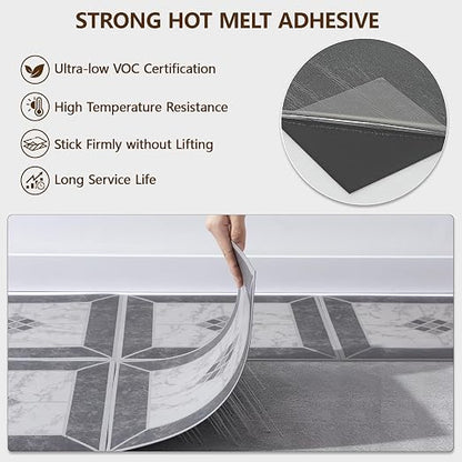 Peel and Stick Floor Tile, 40-Pack 12" x 12" Vinyl Flooring, Waterproof Self-Adhesive Luxury Vinyl Tiles, Easy DIY for Bathroom, Kitchen, Dinning Room, RV, Cover 40 Sq. Marble Diamond