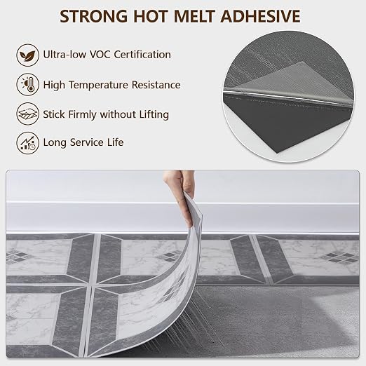 Peel and Stick Floor Tile, 20-Pack 12" x 12" Vinyl Flooring, Waterproof Self-Adhesive Luxury Vinyl Tiles, Easy DIY for Bathroom, Kitchen, Dinning Room, RV, Cover 20 Sq. Marble Diamond