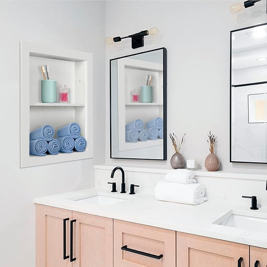 Houseables Recessed Medicine Cabinet, Recessed Wall Niche, Medicine Cabinet Insert, Bathroom Niche, In Wall Shelf, Insert for Drywall, Between Studs Shelf Replacement, Without No Mirror, 14x18 (16x20)
