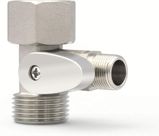 LUXE Bidet 7/8" x 7/8" x 3/8" Nickel Cold Water Shut-Off Valve T-Adapter | Only Compatible with NEO Plus Series Bidet Attachments
