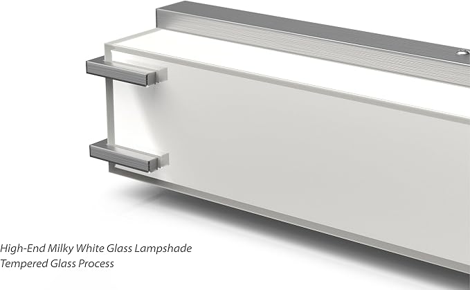 Bathroom Light Fixture Over Mirror 24.4" Vanity Light with Milky White Lampshade 4000K Daylight Brushed Nickel Bath Bar (Brushed Nickel)