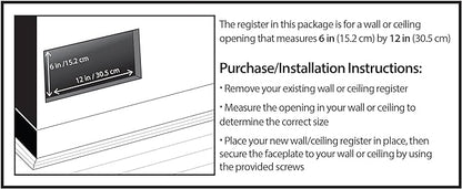 Decor Grates ST612W Scroll Design Wall/Ceiling Register, 6x12 Inches, Textured Black