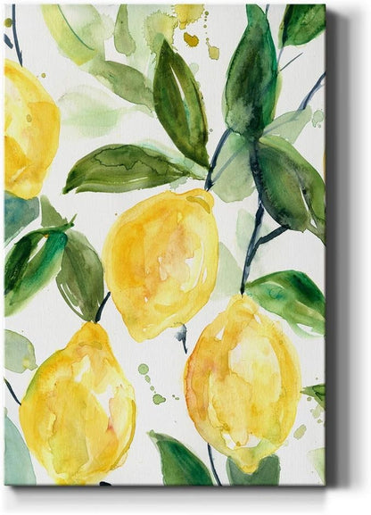 Renditions Gallery Canvas Nature Wall Art Paintings for Wall Decorations Yellow Lemons Branch Modern Abstract Wall Hanging Artwork Prints for Bedroom Living Room Office Kitchen - 24"x36" LT02
