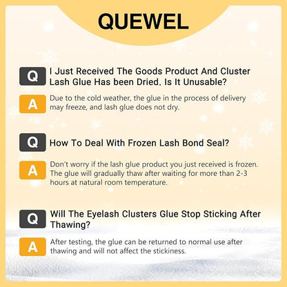 QUEWEL DIY Eyelash Extensions Kit, Lash Clusters 144 Pcs, Clusters Eyelash | Applicator Tool, Super Hold Cluster Lashes Bond and Seal, Clusters Lash Glue Remover Easy to Apply at Home(S012-Kit)