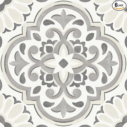 FloorPops Gray Massimo Peel & Stick Floor Tiles, FP3988 (Pack of 6)