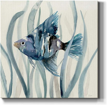 Renditions Gallery Fish in Seagrass II Wall Art, Premium Gallery Wrapped Canvas Decor, Ready to Hang, 40 in H x 40 in W, Made in America Print