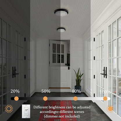 Flush Mount Ceiling Light LED Crystal Bathroom Light Fixture Small 10 Inch Dimmable Hallway Lighting Black Modern Foyer Ceiling Lights for Entryway Laundry Room Mini Kitchen Ceiling Light