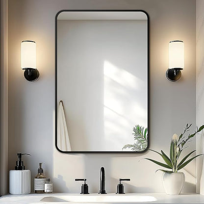 Bathroom Vanity Mirror, Black Framed Mirror for Over Sink, 30x20 | HD glass, distortion-free for makeup and grooming, Sturdy frame, all mounting hardware, hangs horizontal or vertical