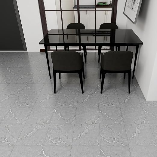 30-Pack 12"x12" Marble Peel and Stick Floor Tiles Waterproof Self Adhesive Vinyl DIY Flooring for Bedroom, Bathroom, Kitchen, RV, Cover 30 Sq. Ft, Grey Marble