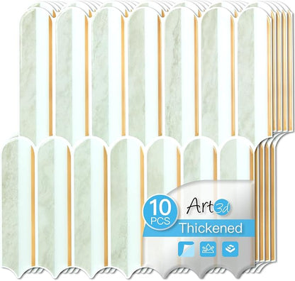 Art3d Arrowhead Design Peel and Stick Backsplash, 10-Pack, Gray & White | 12 x 12 Inch, Thickened Design, Heavy-Duty, Stain-Resistant, Durable, for Kitchen, Living Areas, Ideal for New Home Buyers