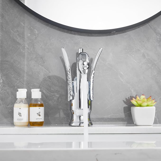 Chrome Bathroom Faucet Swan Shape Single Handle One Hole Bathroom Vanity Faucet Basin Tap Deck Mount Lavatory