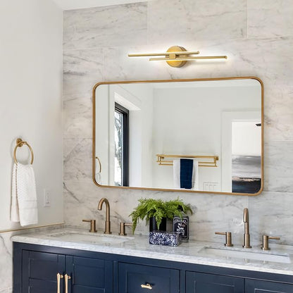 EDISLIVE Dimmable Modern LED Vanity Light Fixtures Bathroom Vanity Wall Lighting, 23.6 in Mirror Vanity Lighting Fixtures for Bathroom Bedroom Makeup Living Room,3000K Warm Light(Gold)