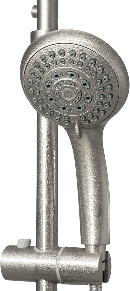 Lanikai Rain Shower Head with Handheld Spray Combo - 1028-BN, Brushed Nickel - 8" Rain Showerhead with Handheld Sprayer, 3 Spray Jets, 5-Function Rainfall Shower Head with Hose, 2.5 GPM