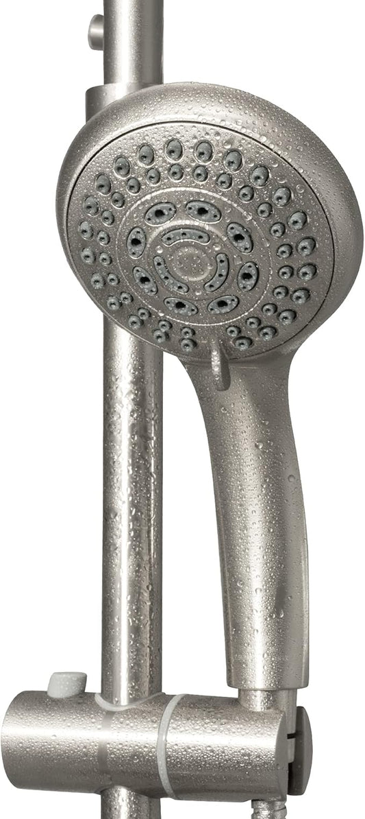Lanikai Rain Shower Head with Handheld Spray Combo - 1028-BN, Brushed Nickel - 8" Rain Showerhead with Handheld Sprayer, 3 Spray Jets, 5-Function Rainfall Shower Head with Hose, 2.5 GPM