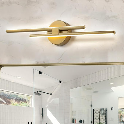 EDISLIVE Dimmable Modern LED Vanity Light Fixtures Bathroom Vanity Wall Lighting, 23.6 in Mirror Vanity Lighting Fixtures for Bathroom Bedroom Makeup Living Room,3000K Warm Light(Gold)