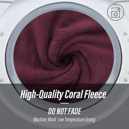 MOONQUEEN Ultra Soft Microfiber Coral Velvet Towel Set - Quick Drying, 2 Bath Towels, 2 Hand Towels, 2 Washcloths - Burgundy, 6 Pcs