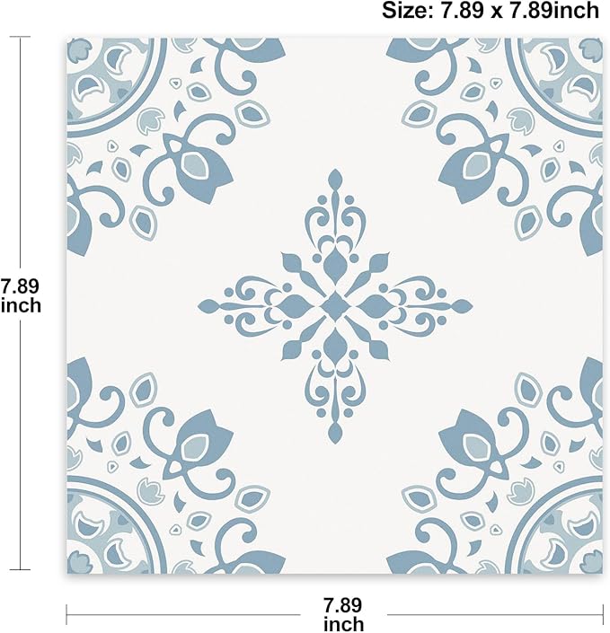 Peel & Stick Floor Tile Stickers, DIY Flooring for Kitchen, Dining Room, Bathrooms, Pet House and More, Self-Adhesive 8x8 inches,10 Pack (1640)