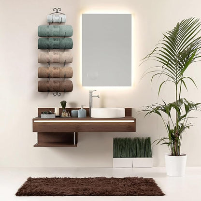 Sorbus Towel Rack Wall Mounted – Metal Towel Holder for Bathroom Wall, Washcloth, Rolled Bath Towels, Spa, Gym, Camper Rv, Shelf Cabinet - 6 Level Wine Rack Wall Mounted for Kitchen Bar, Wine Cellar