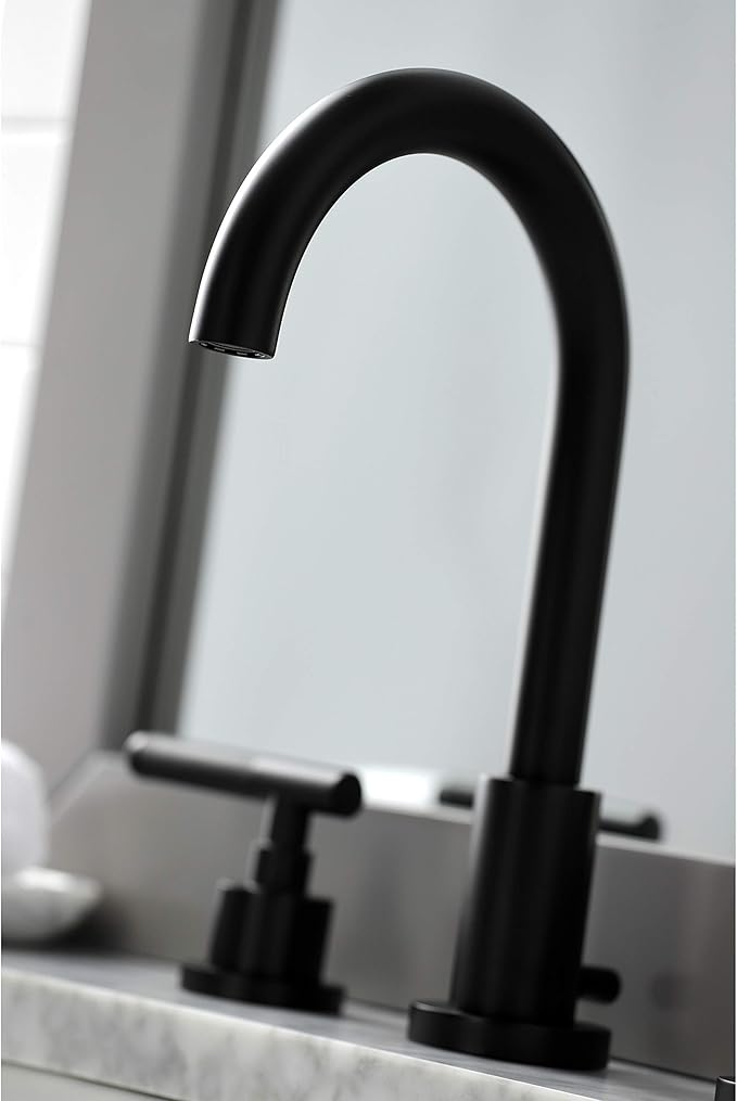 Fauceture FSC8920CKL Kaiser Widespread Bathroom Faucet with Pop-Up Drain, Matte Black