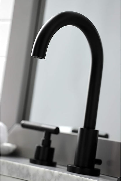 Fauceture FSC8920CKL Kaiser Widespread Bathroom Faucet with Pop-Up Drain, Matte Black