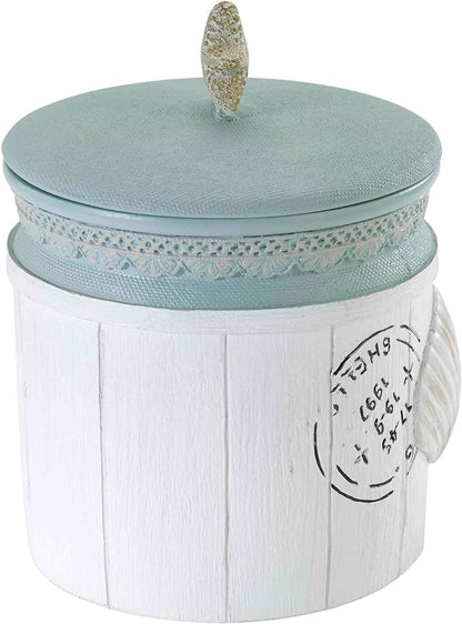 Avanti Linens - Covered Jar, Countertop Organizer, Farmhouse Chic Home Decor (Farmhouse Shell Collection)