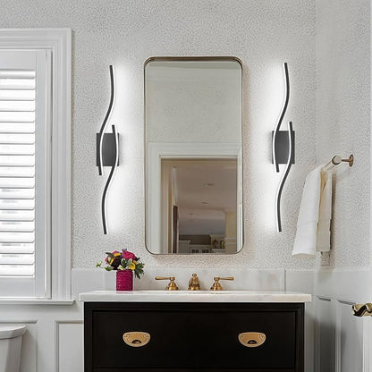 PRESDE 32inch Black Bathroom Light Fixtures Over Mirror LED Vanity Light for Bathroom Modern Bath Vanity Lighting Bar Dimmable