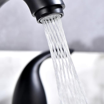 Sumerain Widespread 8 inch Bathroom Faucet - Black Basin Faucet with Two Handles