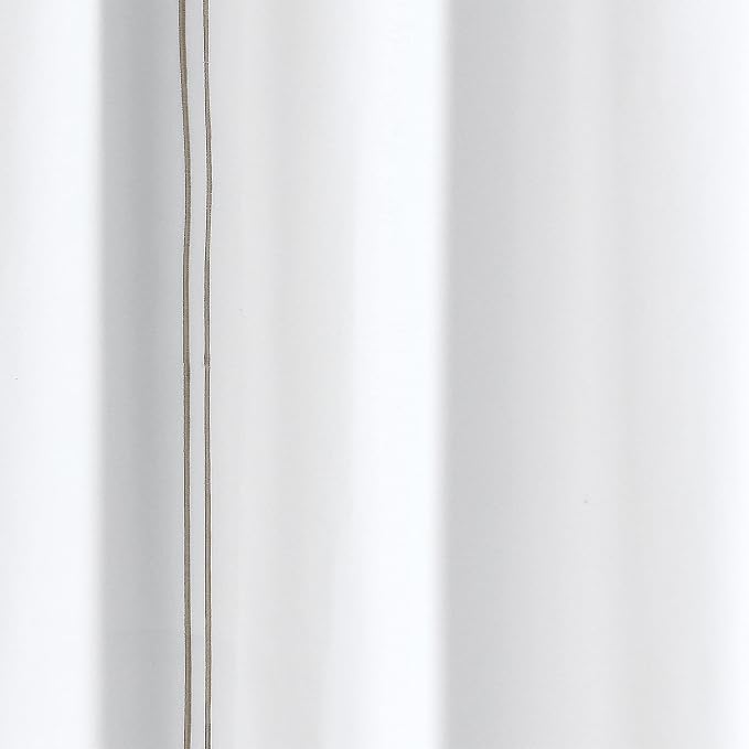 Lush Decor Hotel Collection Shower Curtain Single 72" W x 72" L White & Wheat - White Shower Curtains for Bathroom - Bathroom Curtain - Modern Decor