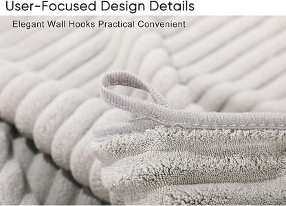 Luxury 2-Piece Quick-Dry Bath Towel Set 27.5X 55 Inches – Ultra Soft Microfiber for Bathroom, Bar, Pool, Gym & Travel – Elegant Twill Design