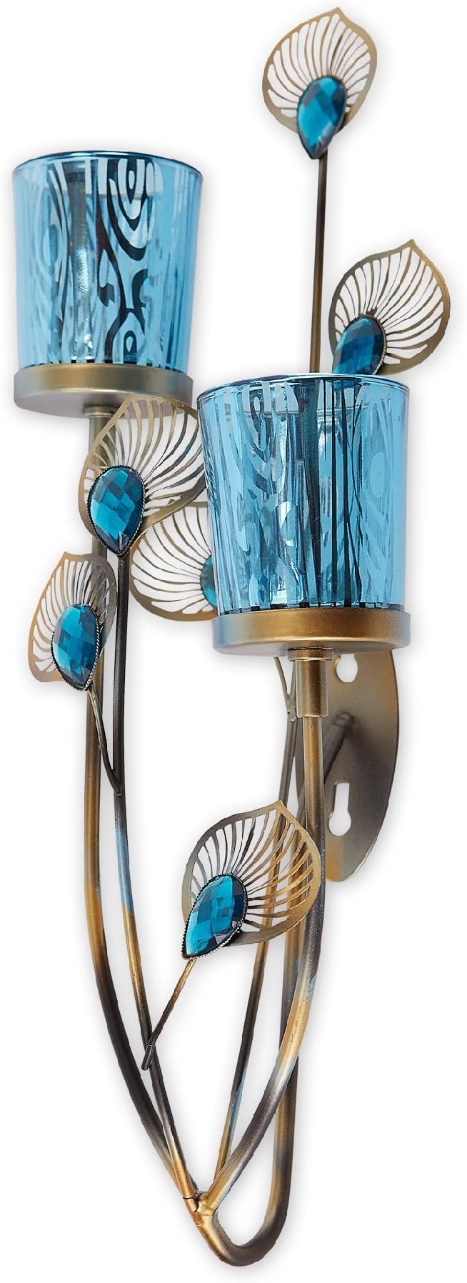 Exotic Peacock Plume Wall Sconce