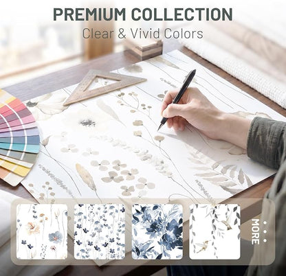No Hook Floral Shower Curtain with Liner, Beige, 71x74 | Snap in Liner, 3 in 1, Water Repellent, Easy Install, Machine Washable, Hotel Style for Bathroom, Watercolor Pattern
