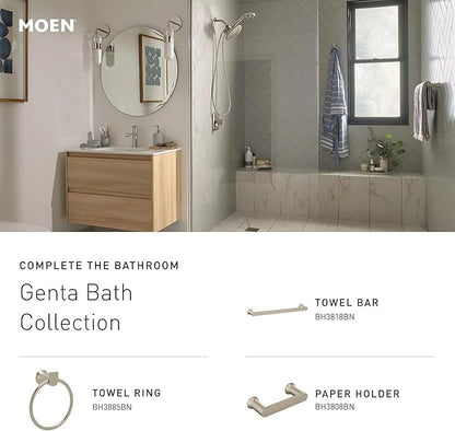 Moen Genta LX Modern Single Kitchen or Bathroom Towel Bar, 24-Inch, Brushed Nickel, BH3824BN