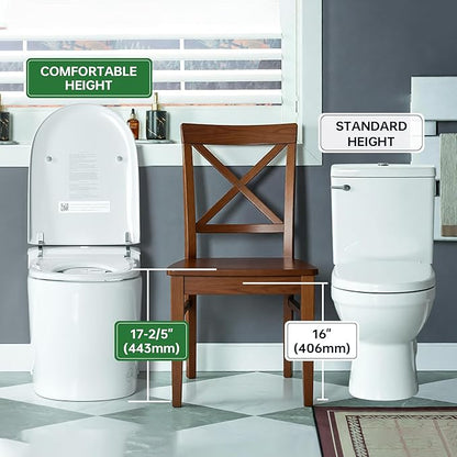 WOODBRIDGE ADA Height Smart Toilet – Auto Lid Open/Close, Foot Sensor, Zero Pressure System, Aromatherapy System, Self-Cleaning Nozzle, Multi-Function Washing & Warm Air Dry