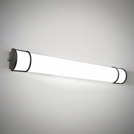ASD LED 48" Vanity Flush Mount Light Fixture, Linear Bathroom Lighting Bar | 3CCT, Dimmable, Energy Star, ETL Listed | 35W 3200LM 3000-5000K 120V | Long Tube Bath Wall Sconce Over Mirror | Black
